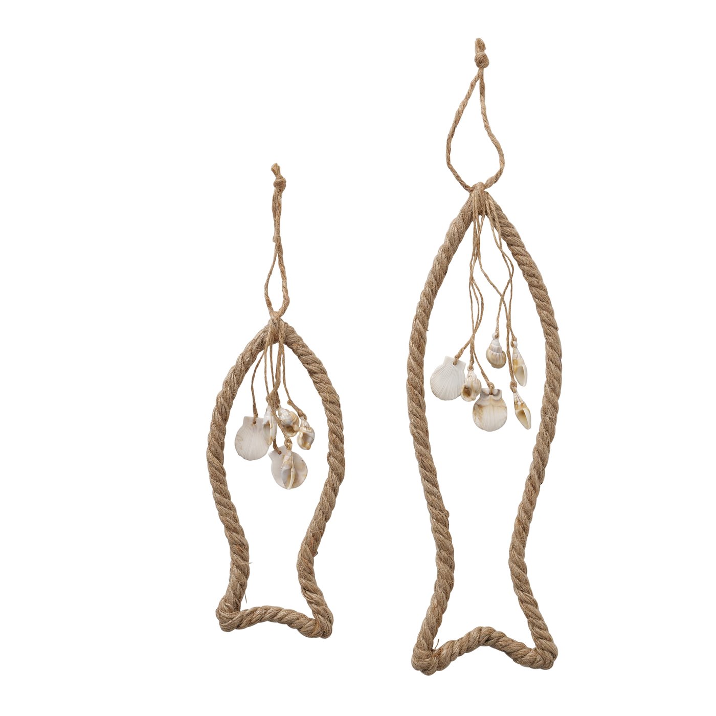 Decoratieve hanger Shelty, Vis, Schelpen, L 10,00 cm, H 20,00 cm