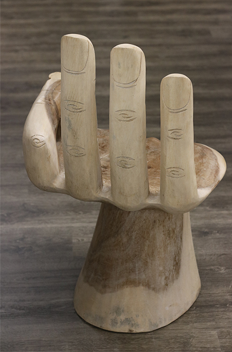 Hand stoel 3 vingers omhoog rechtshandig