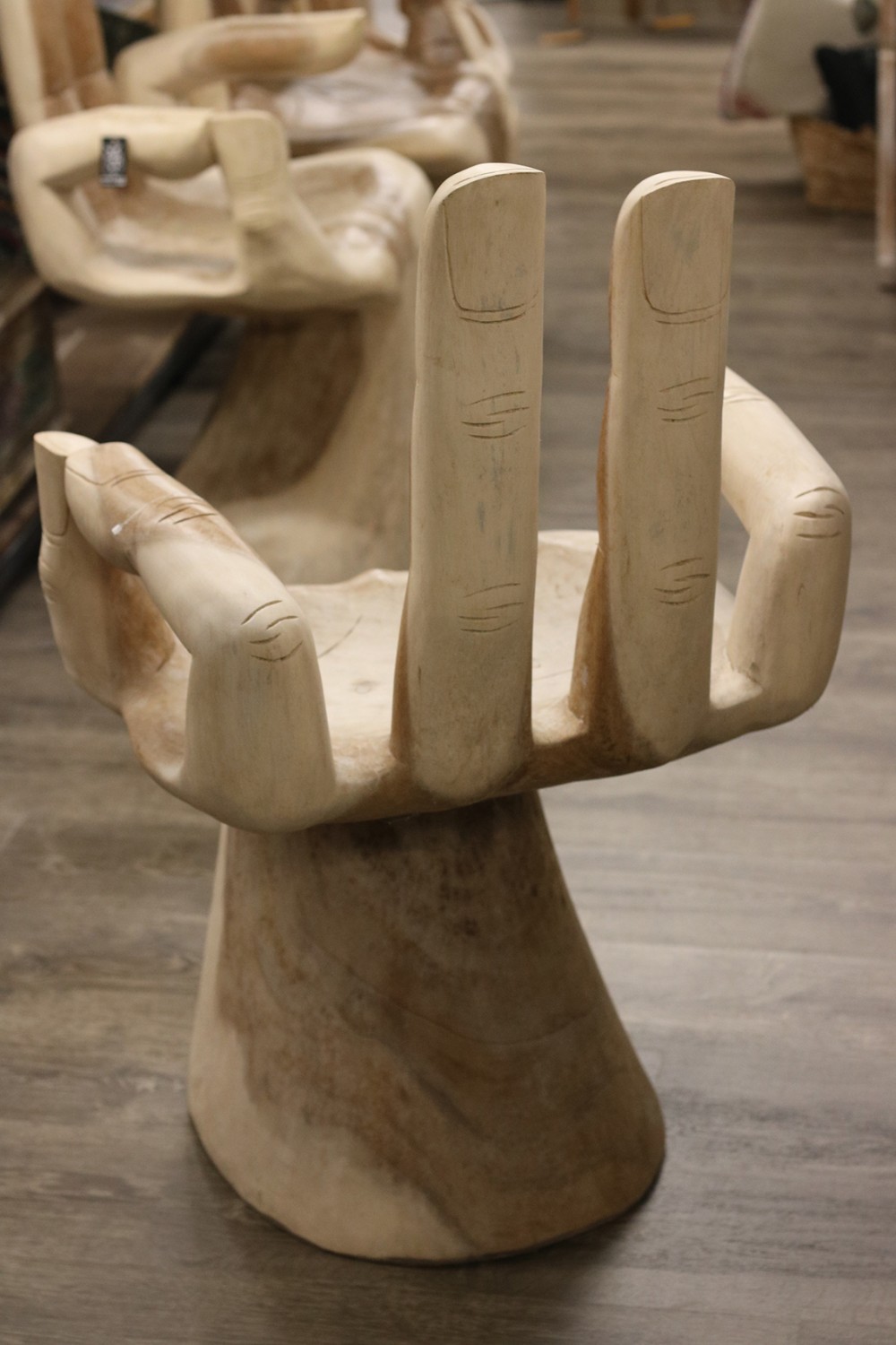 Handstoel Indonesisch handw - rechts ± 52x90x40cm (bxhxd) - Afbeelding 2