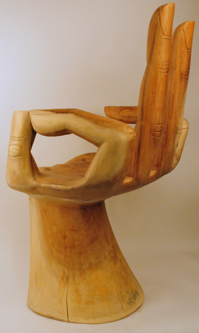Handstoel Indonesisch handw - rechts ± 52x90x40cm (bxhxd) - Afbeelding 4
