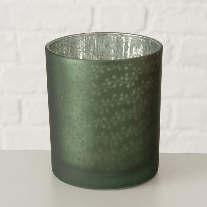 Windlicht Jente, Groen, H 10cm, Groot