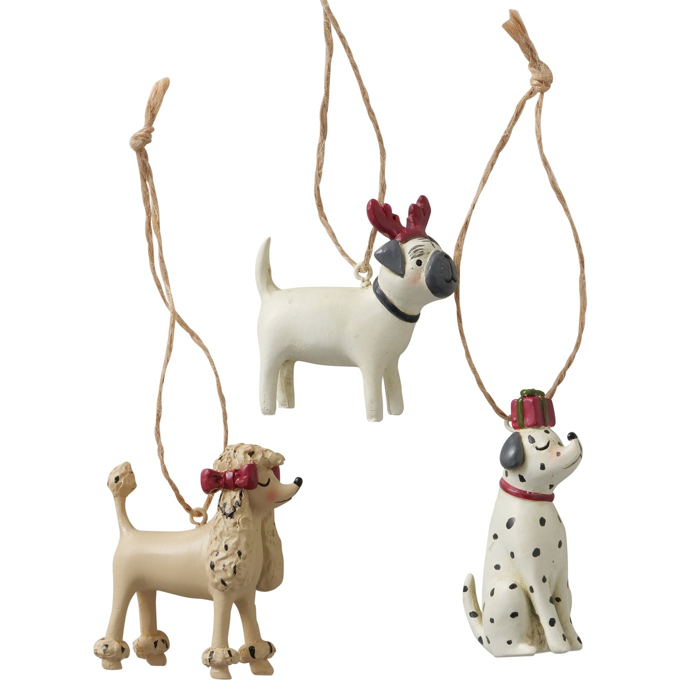Hangend figuur Barney, 3 ass., hond met hanger, H 6,5cm