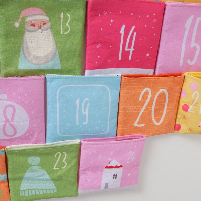 Adventkalender Halmstad, L 62cm, katoen - Afbeelding 3