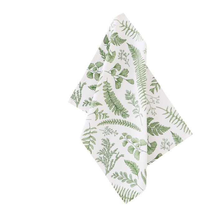 Theedoeken Botanica, 2 p., 100% Katoen, Groen/Wit - Afbeelding 2
