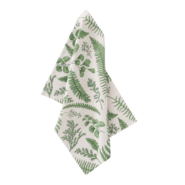 Theedoeken Botanica, 2 p., 100% Katoen, Groen/Wit - Afbeelding 3