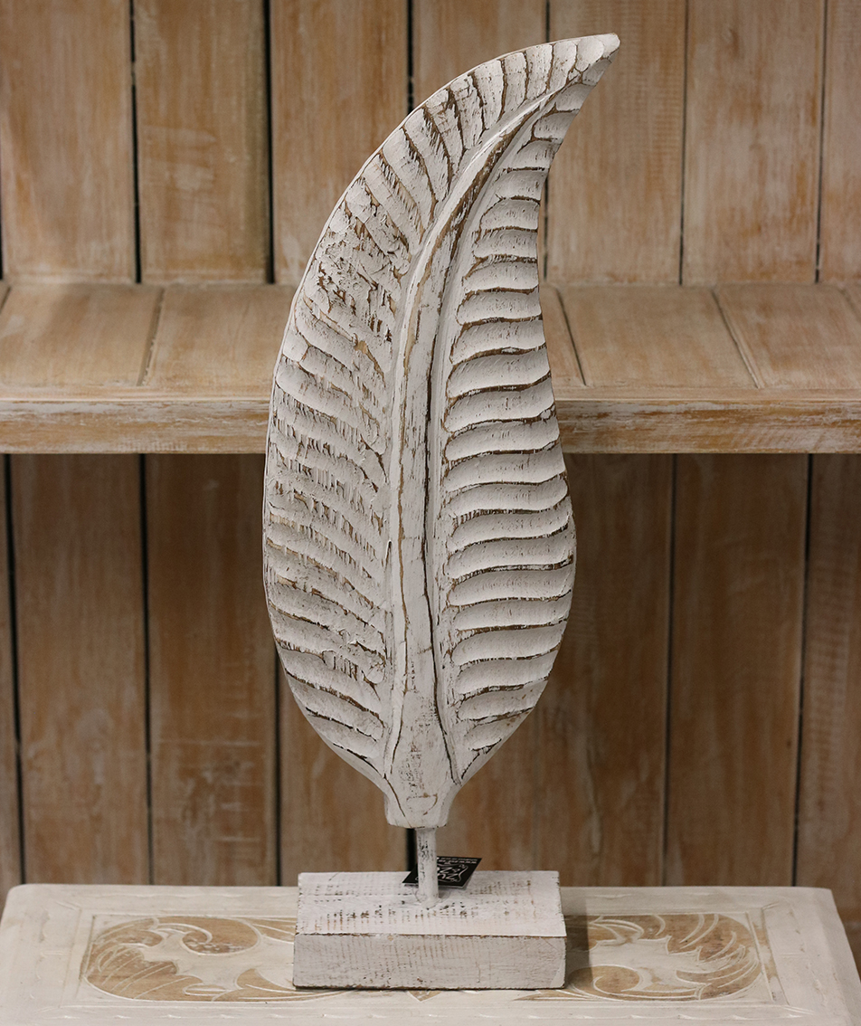 Blad op voetje Wit Middel