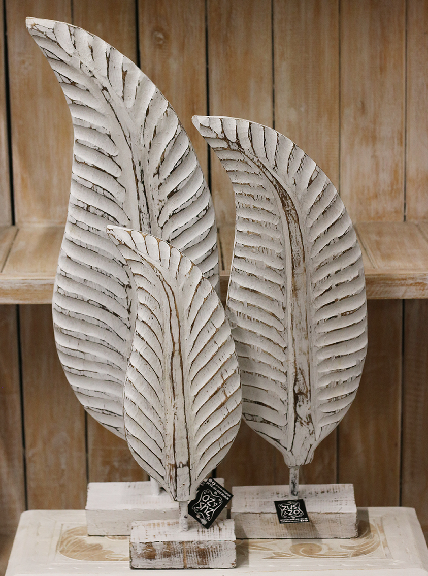 Blad op voetje Wit Middel - Afbeelding 2