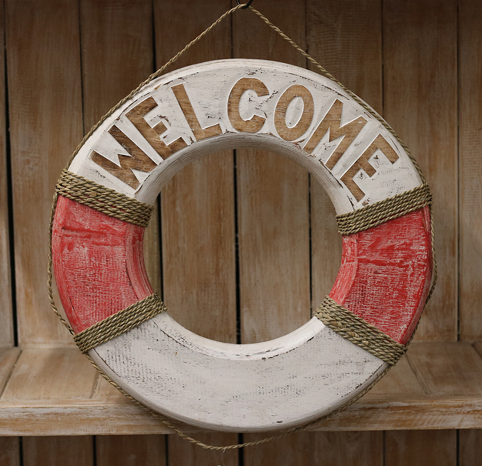 Reddingsboei Welcome 40cm Rood
