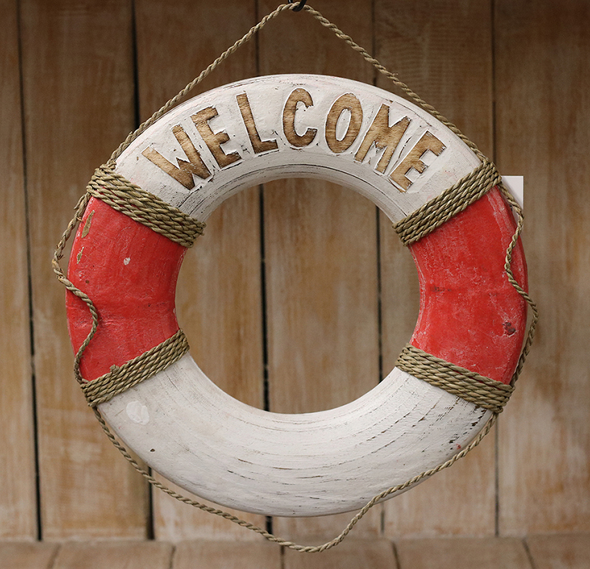 Reddingsboei Welcome 30cm Rood