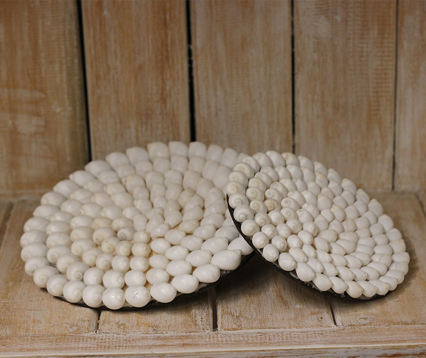 Onderzetter witte schelp ±15cm - Afbeelding 3