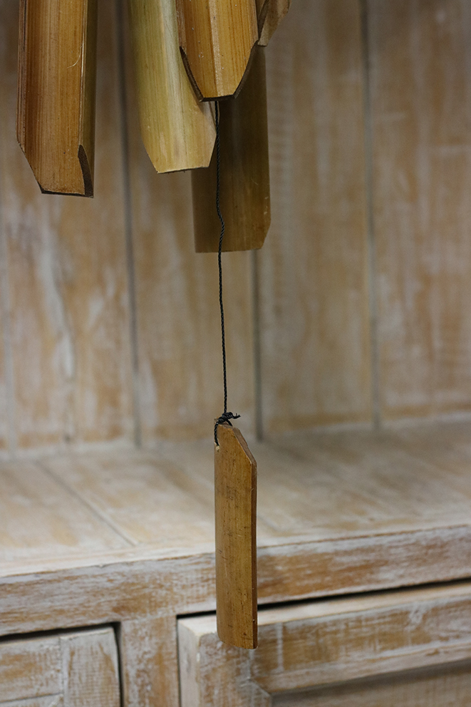 Bamboe windgong met stenen naturel ±40cm - Afbeelding 3