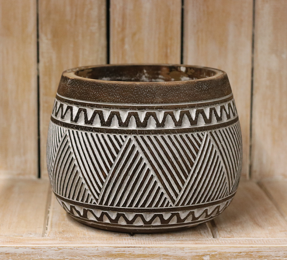 Houten vaas 20x16cm