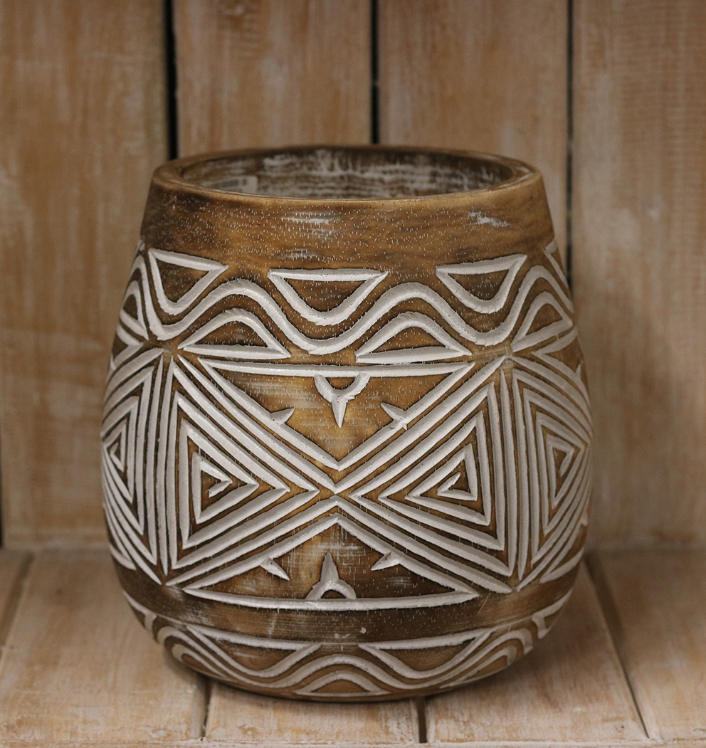 Houten vaas 20 cm