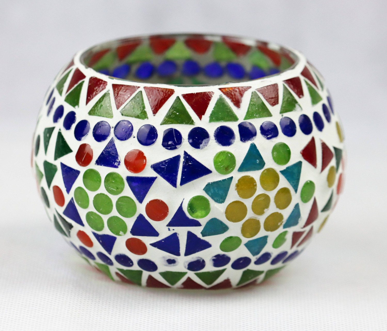 Mozaiek Waxinelichthouder 10 cm Multicolor