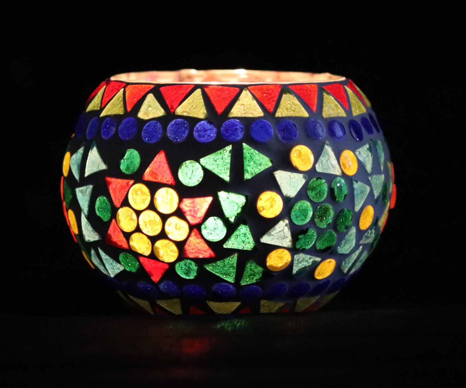 Mozaiek Waxinelichthouder 10 cm Multicolor - Afbeelding 2