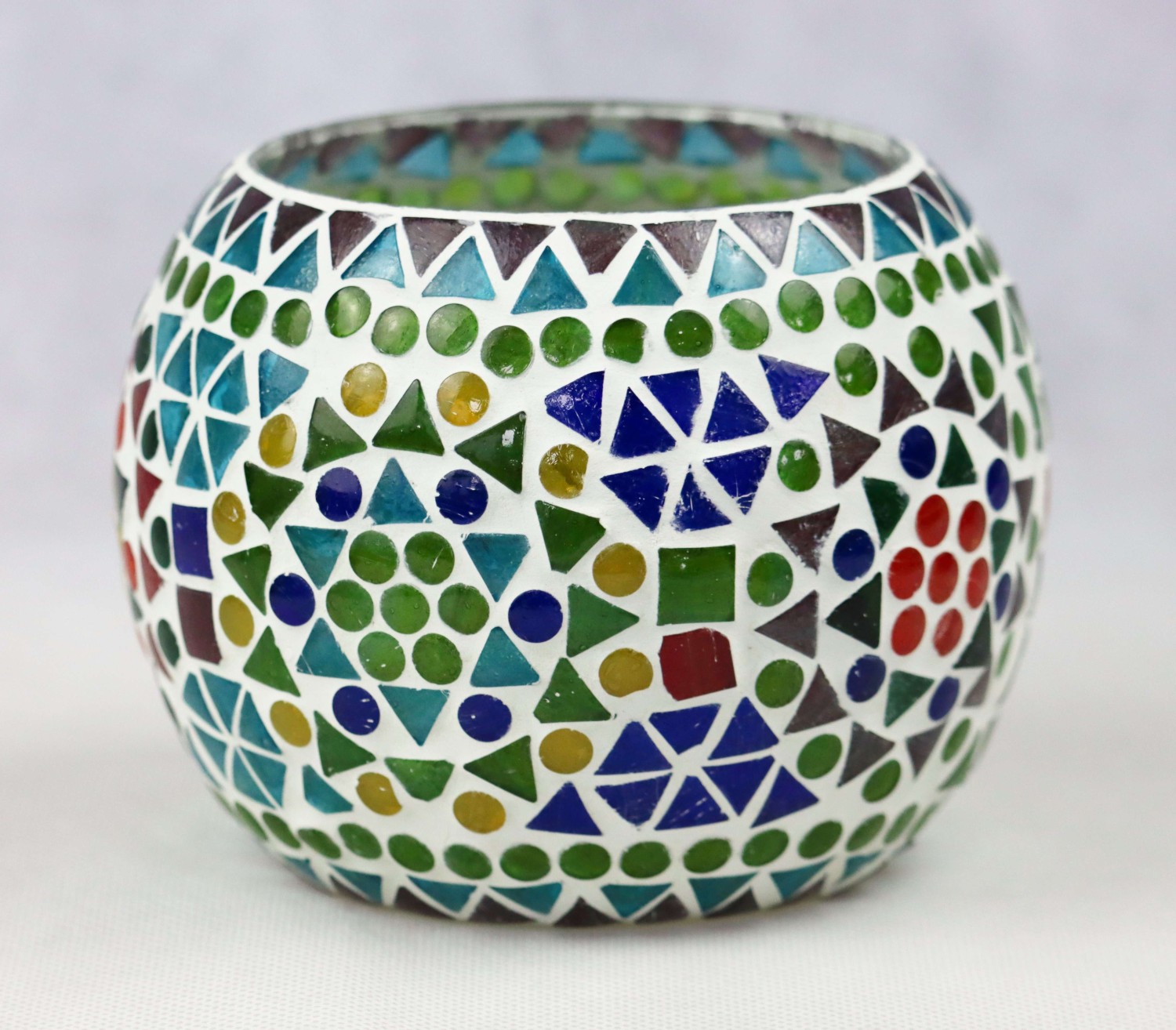 Mozaiek Waxinelichthouder 14 cm Multicolor