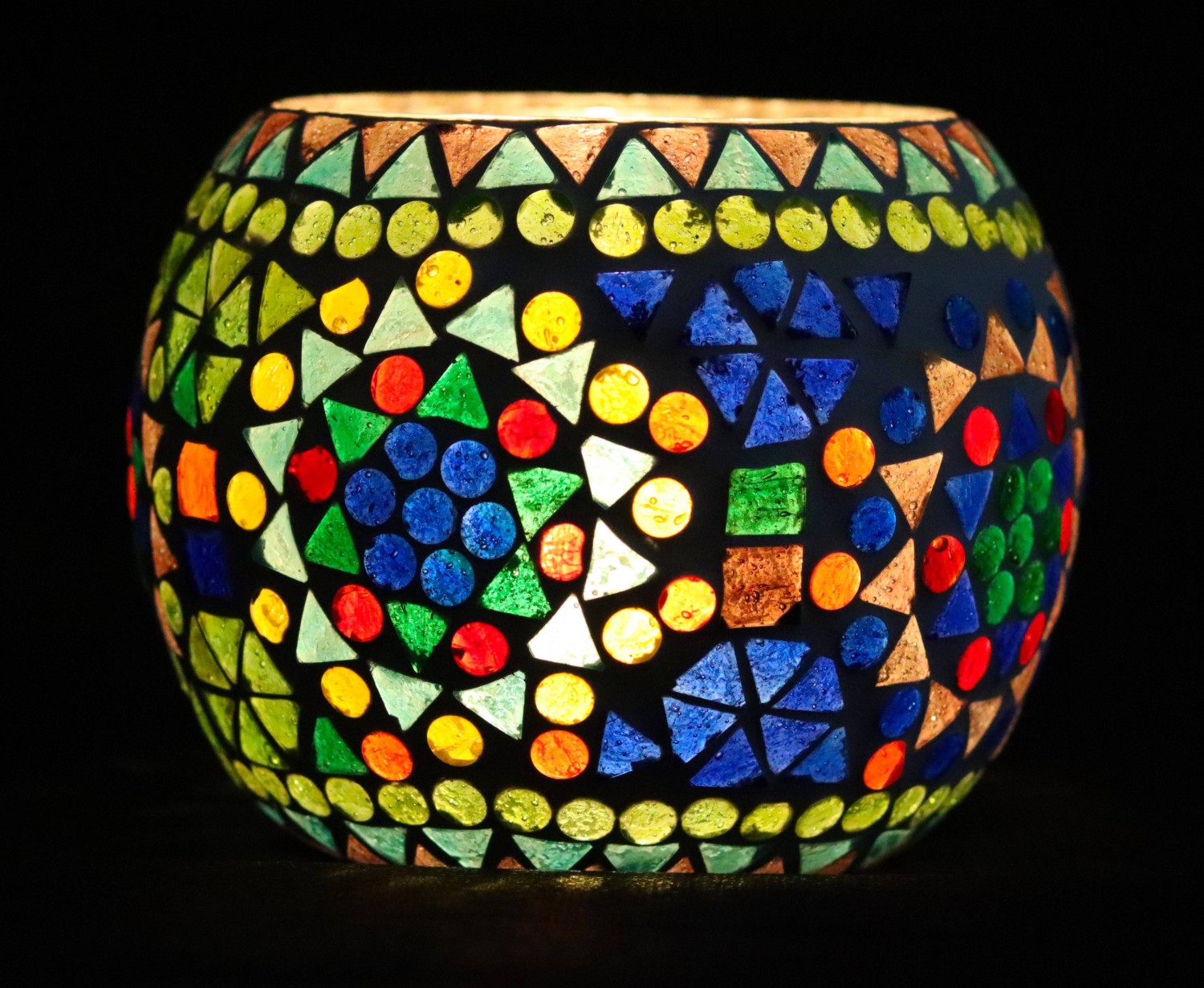 Mozaiek Waxinelichthouder 14 cm Multicolor - Afbeelding 2