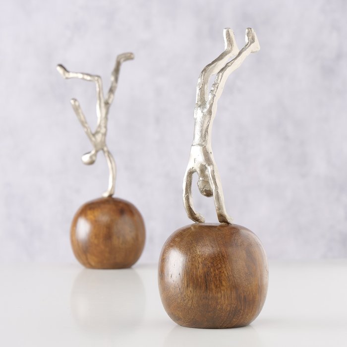 Decoratieve standaard Gymo, 2 ass., H 30 cm, Mango, Aluminium