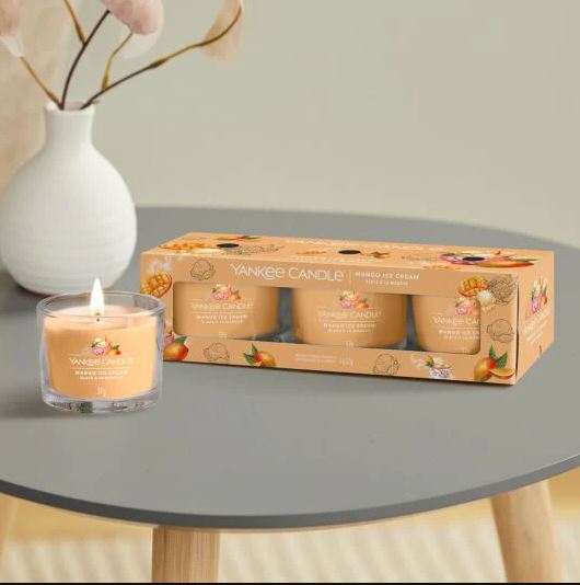 YC Mango Ice Cream Filled Votive 3-Pack - Afbeelding 2