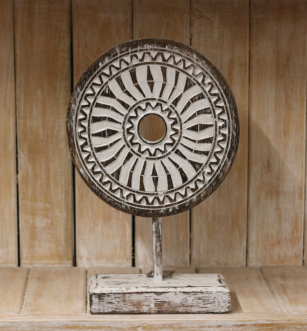 Cirkel op voet Dofi Middel, Bruin/wit