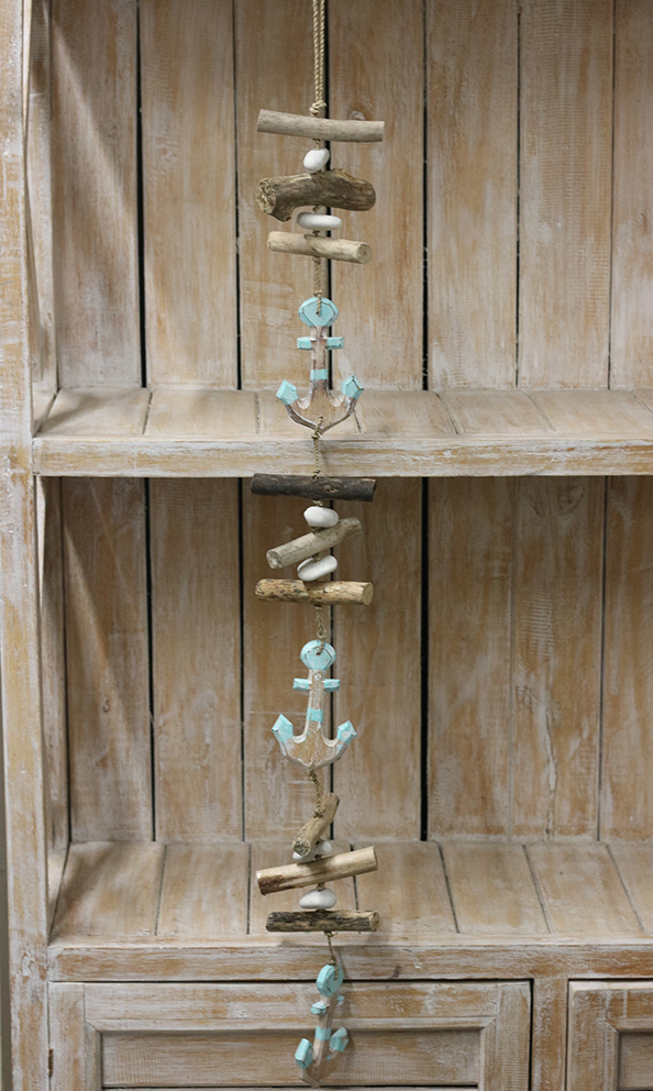 Drijfhout guirlande anker Turquoise