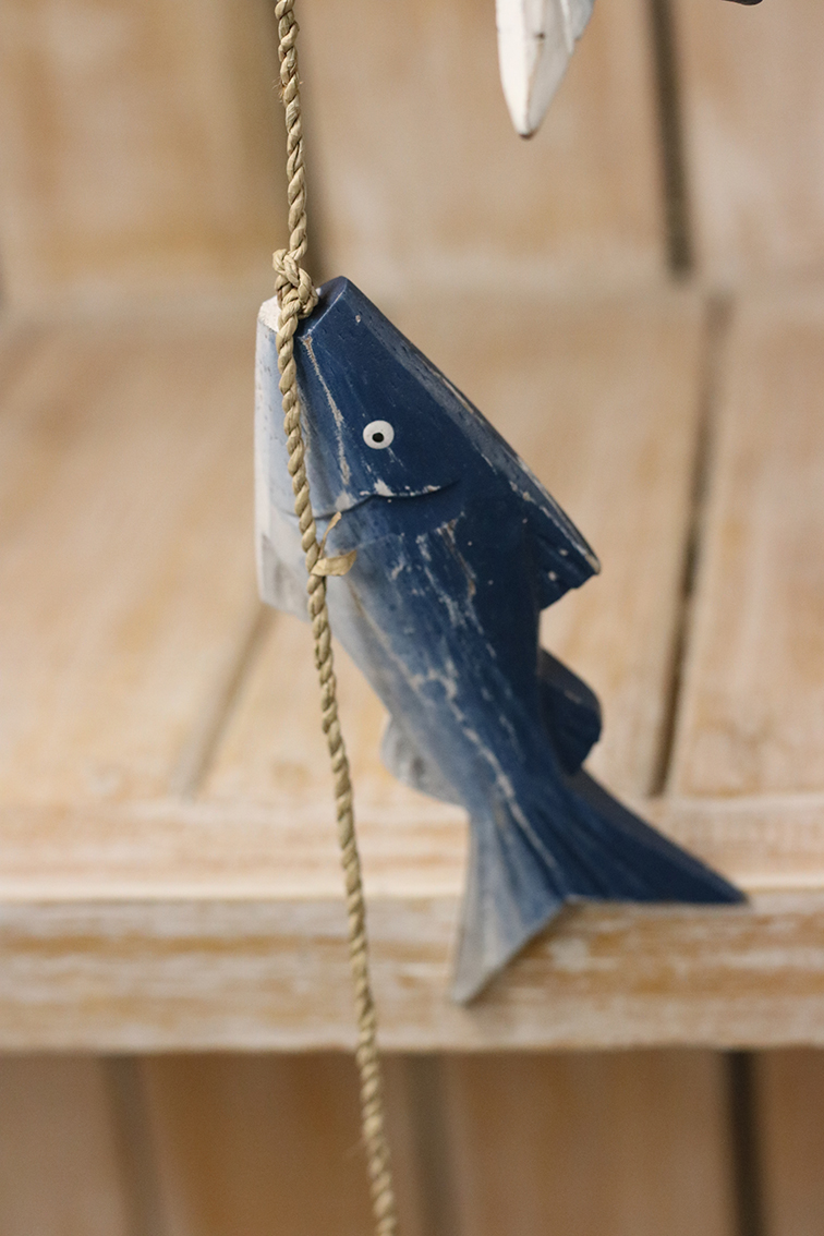 Hanger 5 vissen Blauw/wit - Afbeelding 2