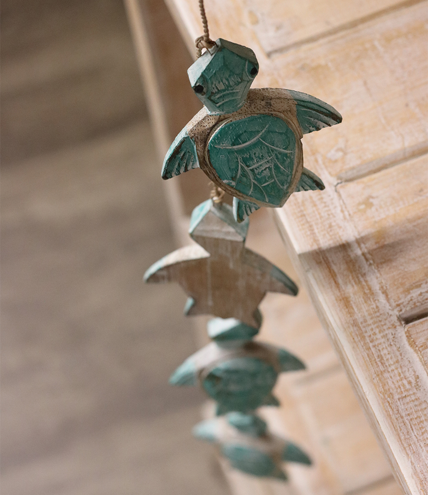 Hanger 5 schildpadjes Turquoise - Afbeelding 2
