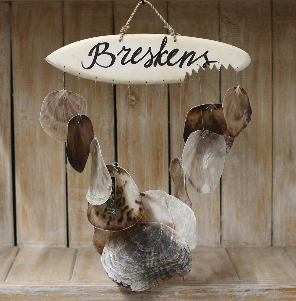 Oesterschelpen wanddeco + surfp. V-vorm Breskens - Afbeelding 2
