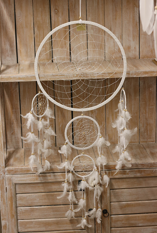 Dromenvanger 3-ling met kleintjes 40 cm wit
