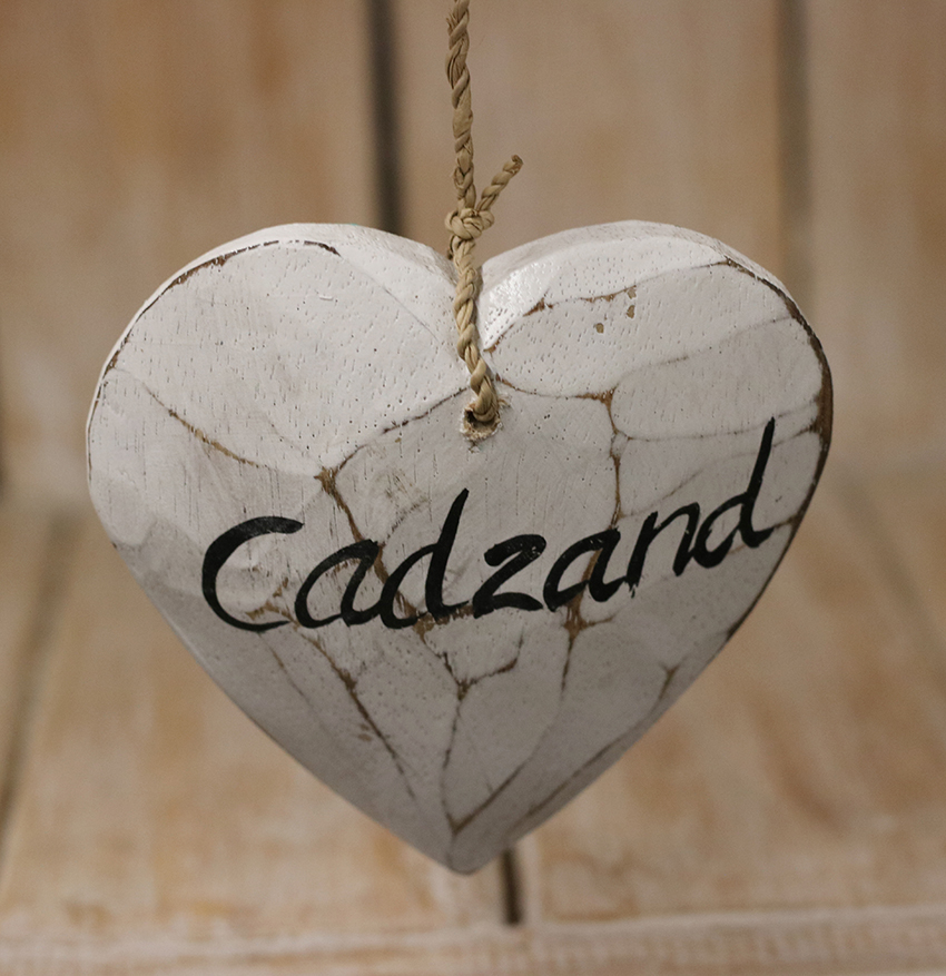 Hanger houten hart drijfhout + steen Cadzand - Afbeelding 2