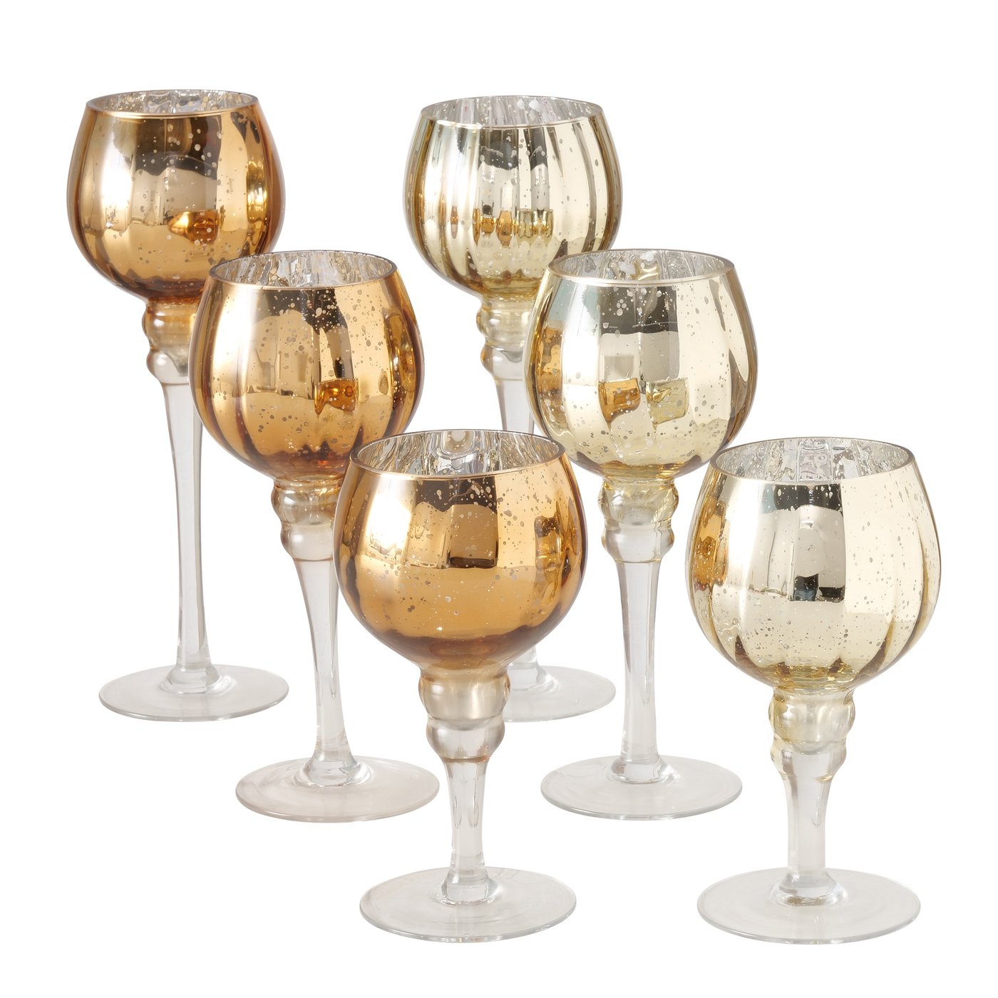 Windlicht Minou, 2 ass., Rond, H 30 cm, Rose-Goud