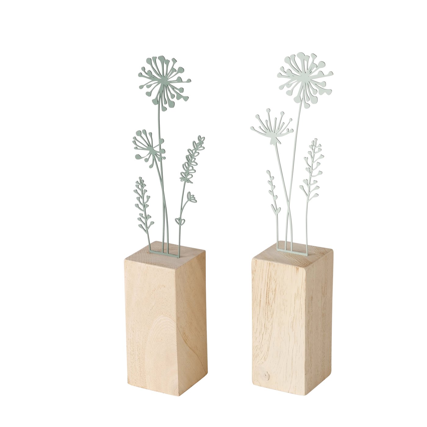 Decoratief object Yves, 2 ass., Rechthoek, Bloem, H 31 cm