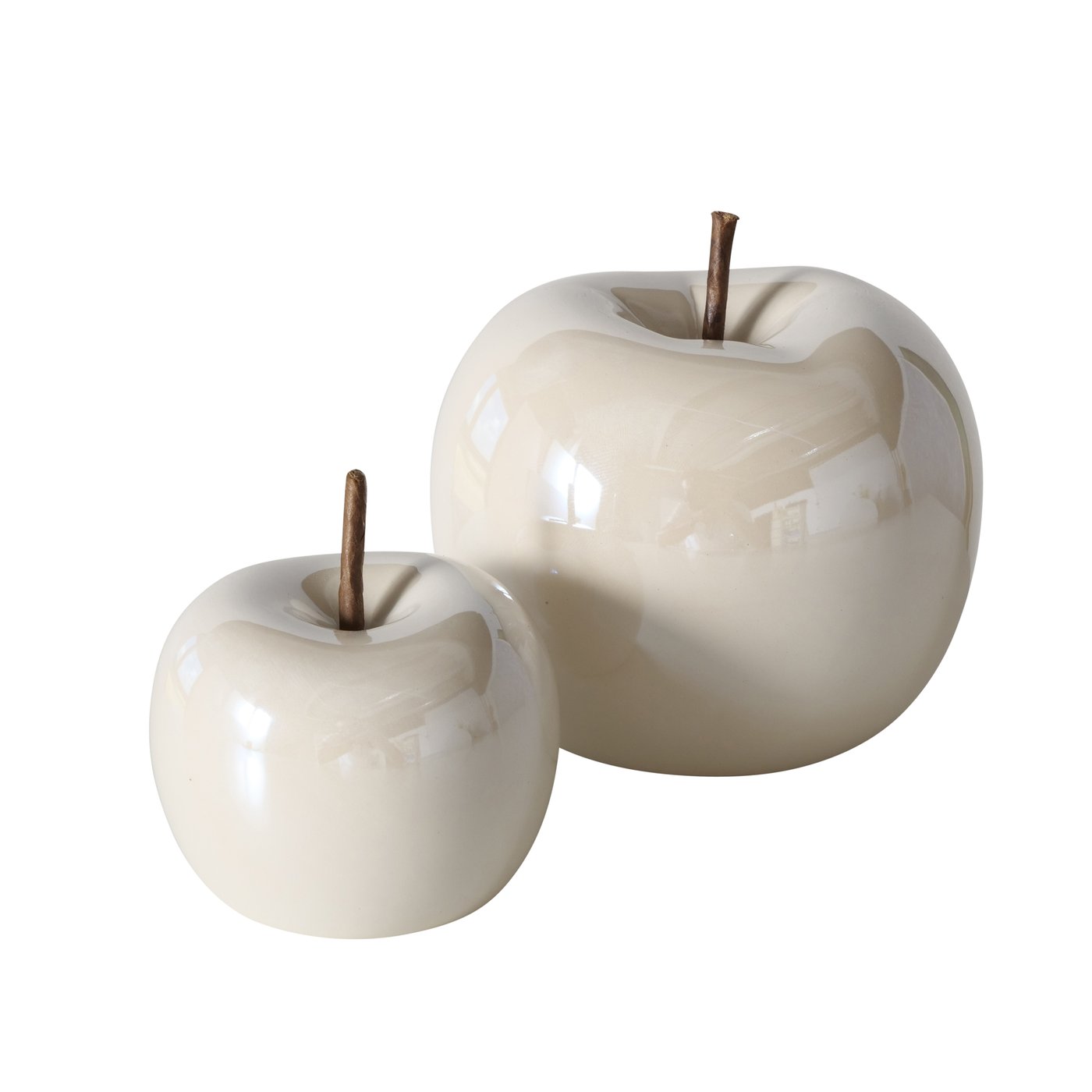 Decoratief object Perly, Appel, H 6,5cm, Wit
