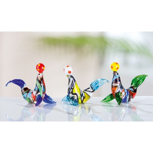Figuur Zeeleeuw Glasart 3 ass. H 5,5 cm