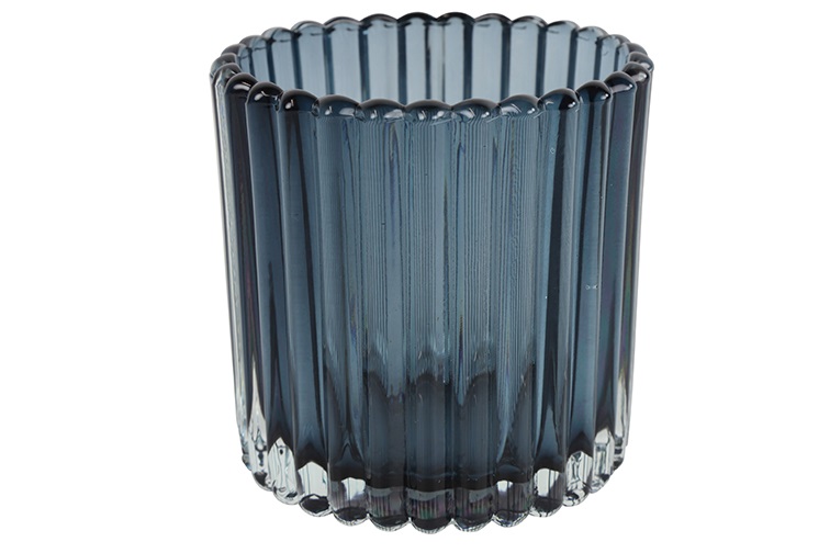 Theelichth ro Wave L d.blauw