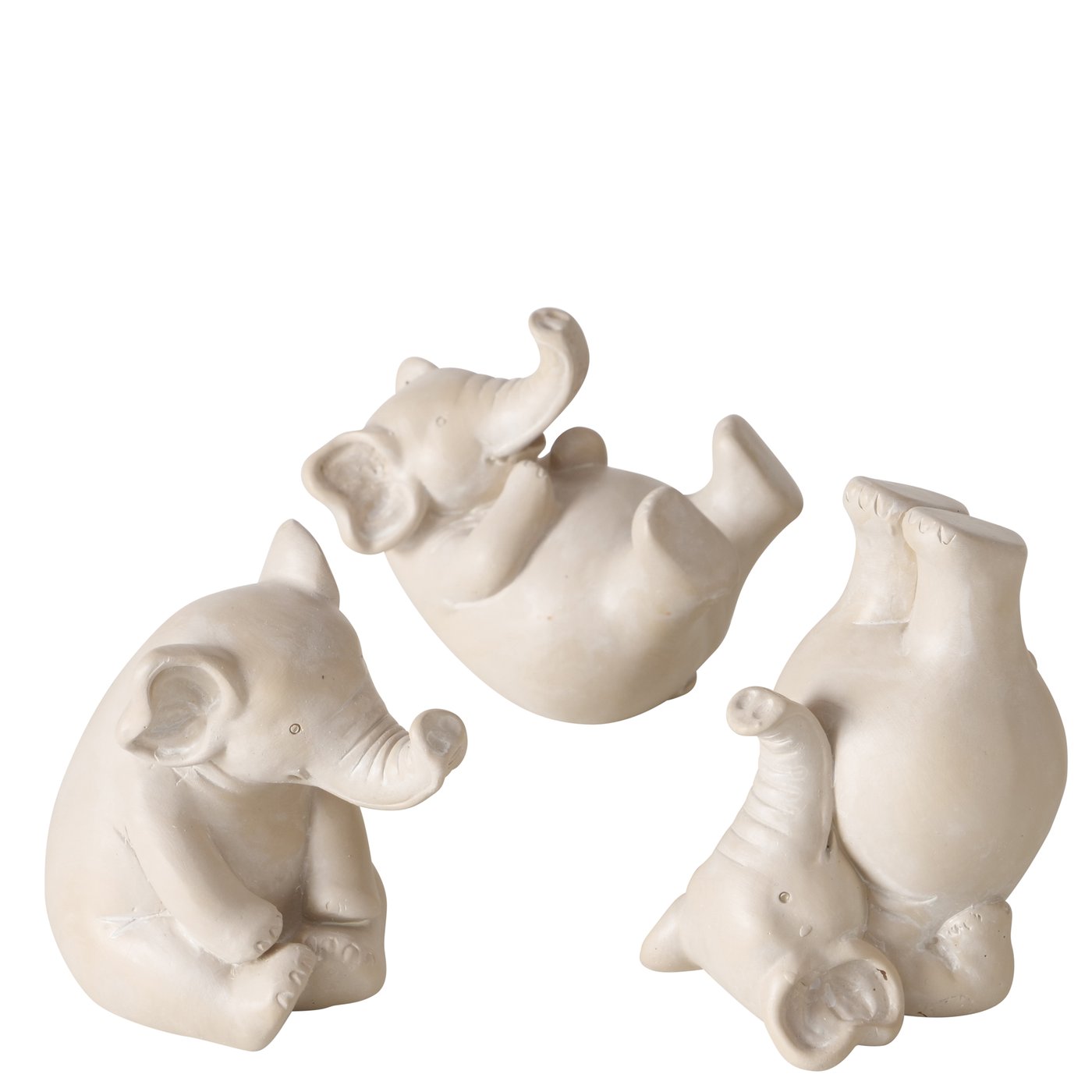 Beeldje Elefanti, 3 soorten, olifant, H 10 cm, Polystone