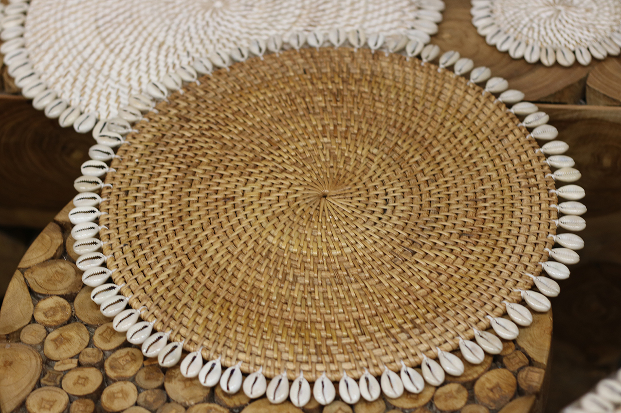 Placemat rotan met schelp 2 ass. 30cm - Afbeelding 3