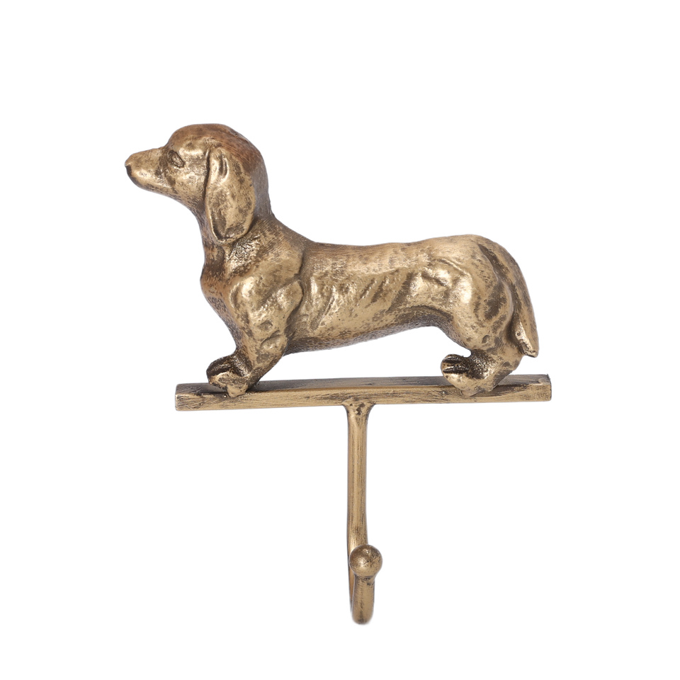 Haak Teckel Hond 15cm Goud