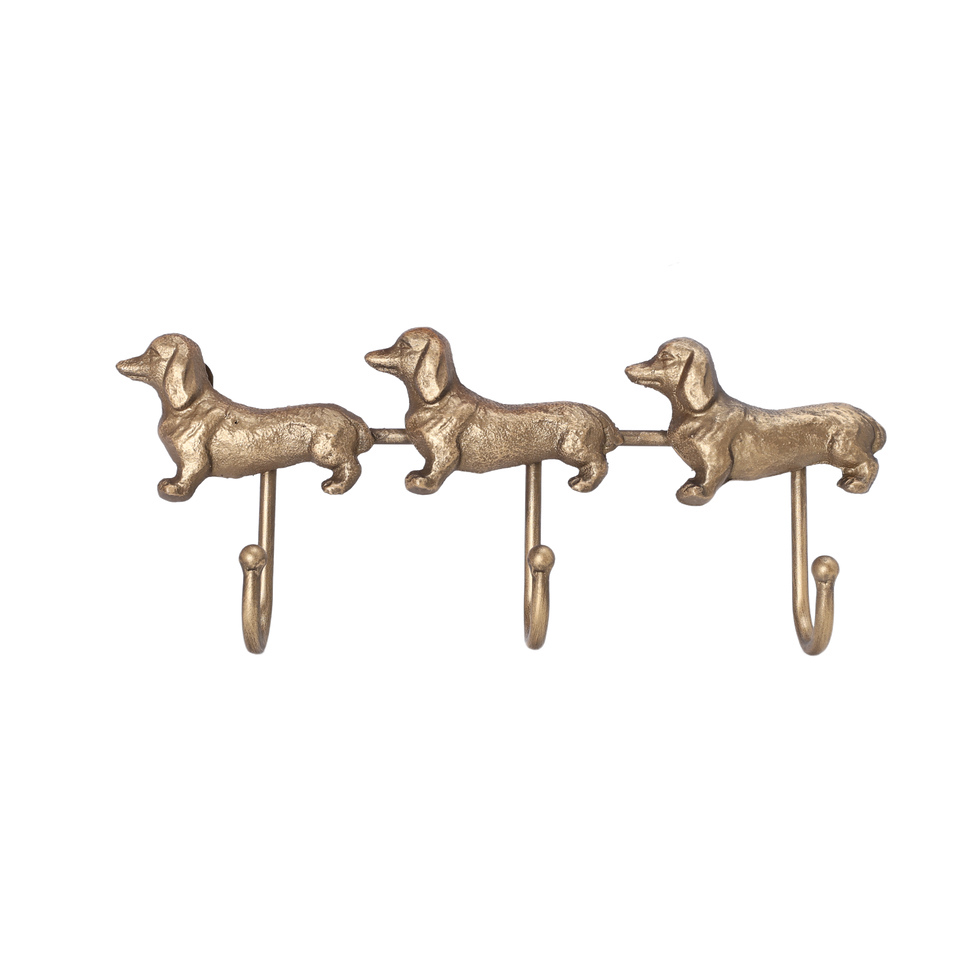 Haak Teckel Hond 29cm Goud