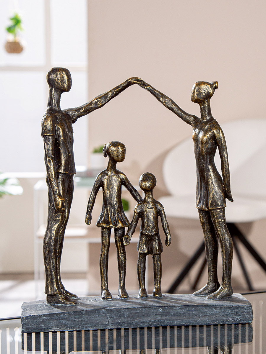 Beeld familie "schuddende handen"