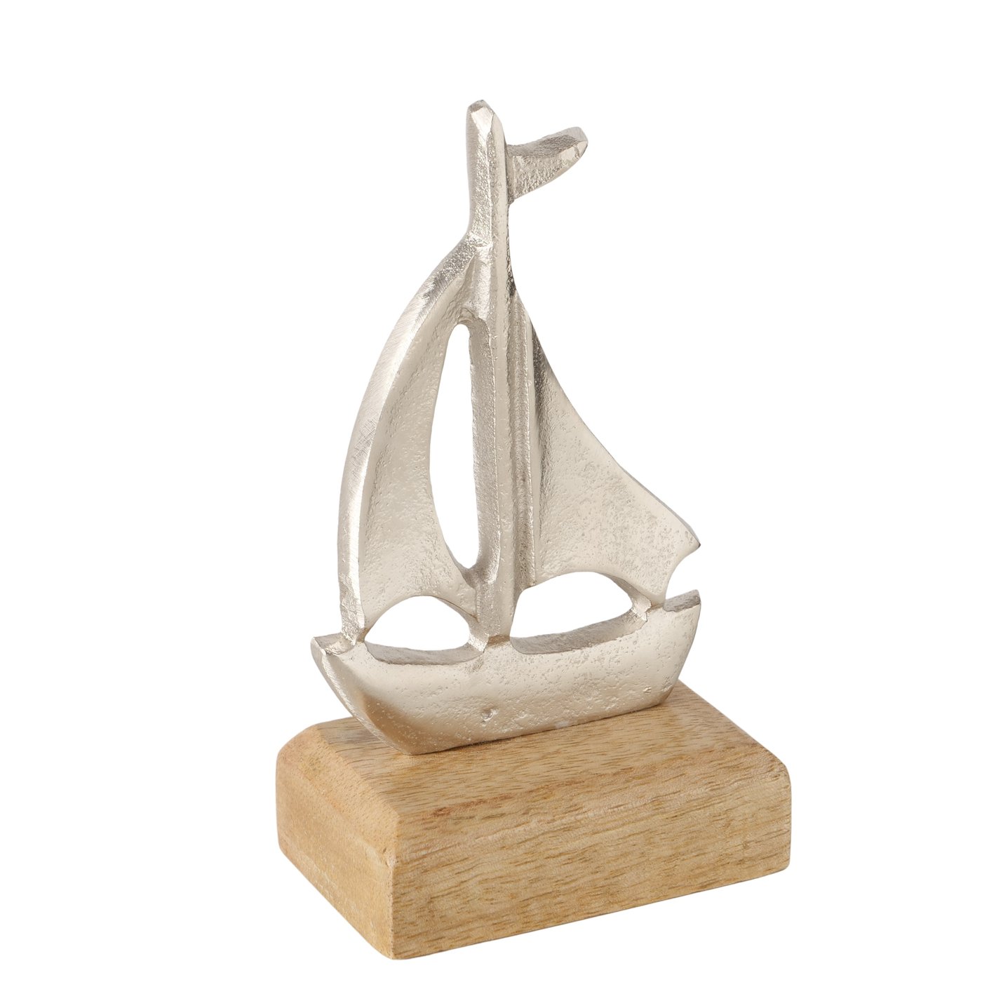 Decoratief object Shippy, zeilboot H15cm mangohout