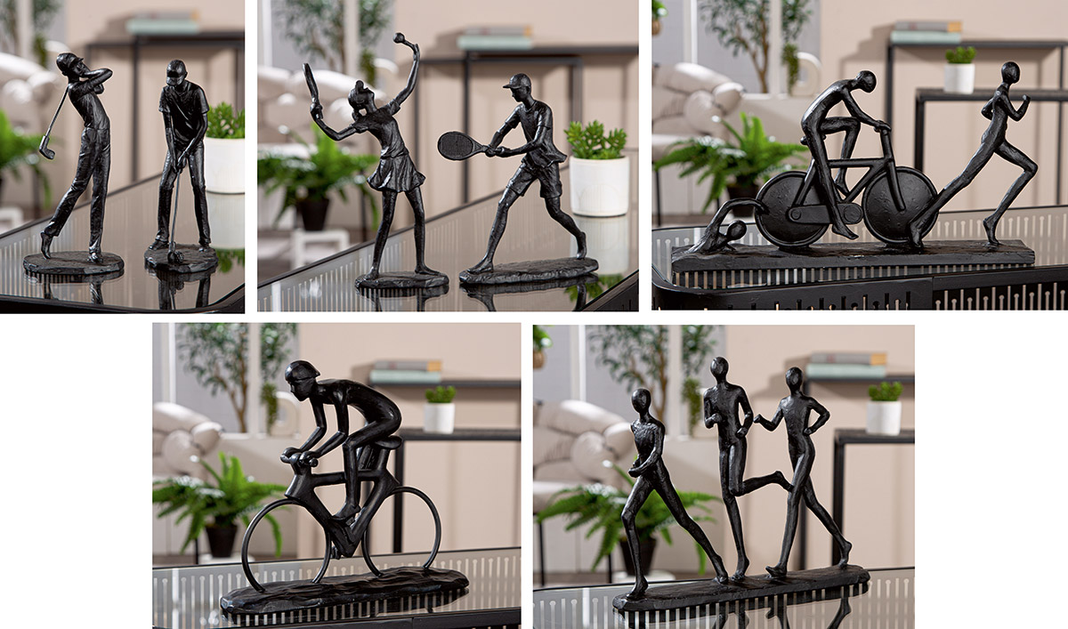 Beeld "actief" zwart L7 B36 H20 cm