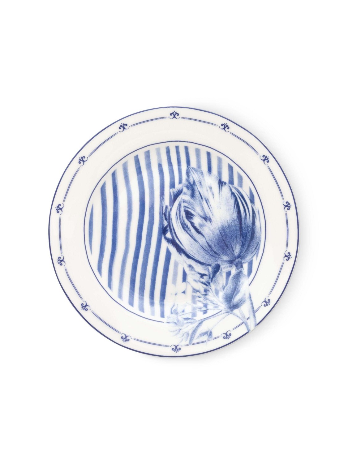 Gebaksbord Tulp - Randversiering - Porselein - 17 cm
