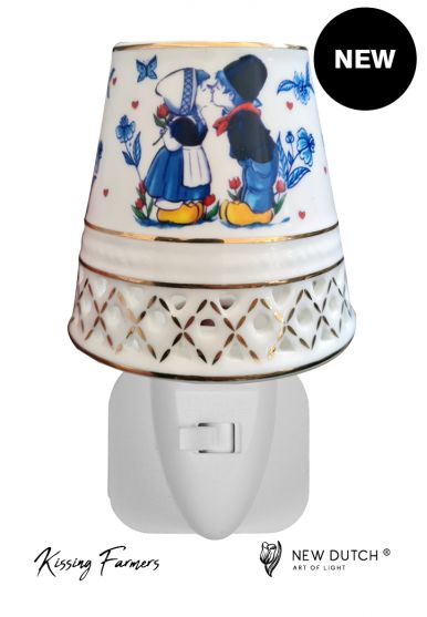 Nachtlampje Kissing Farmers Delfs Blauw 7W