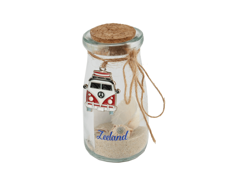Flesje met zand en bedel ZEELAND