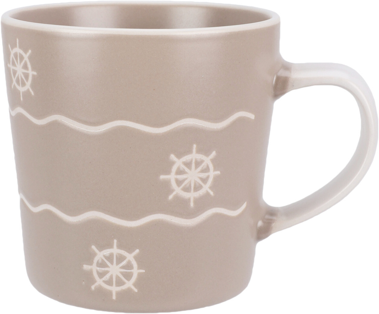 Beker aardewerk streep bruin 200 ml