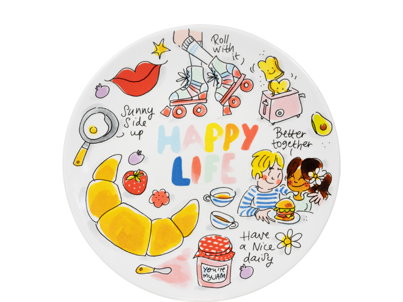 Blond Amsterdam BLOND HUG: PLATE 22 CM HAPPY LIFE
