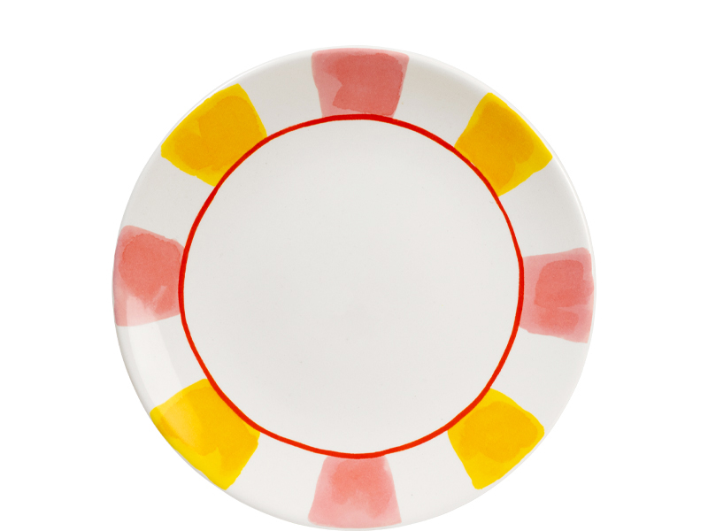 Blond Amsterdam EB: PLATE 22 CM PINK-YELLOW