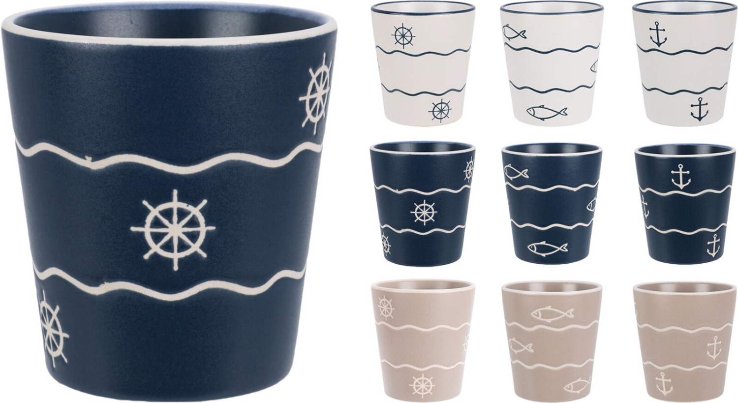Beker aardewerk 200 ml maritiem