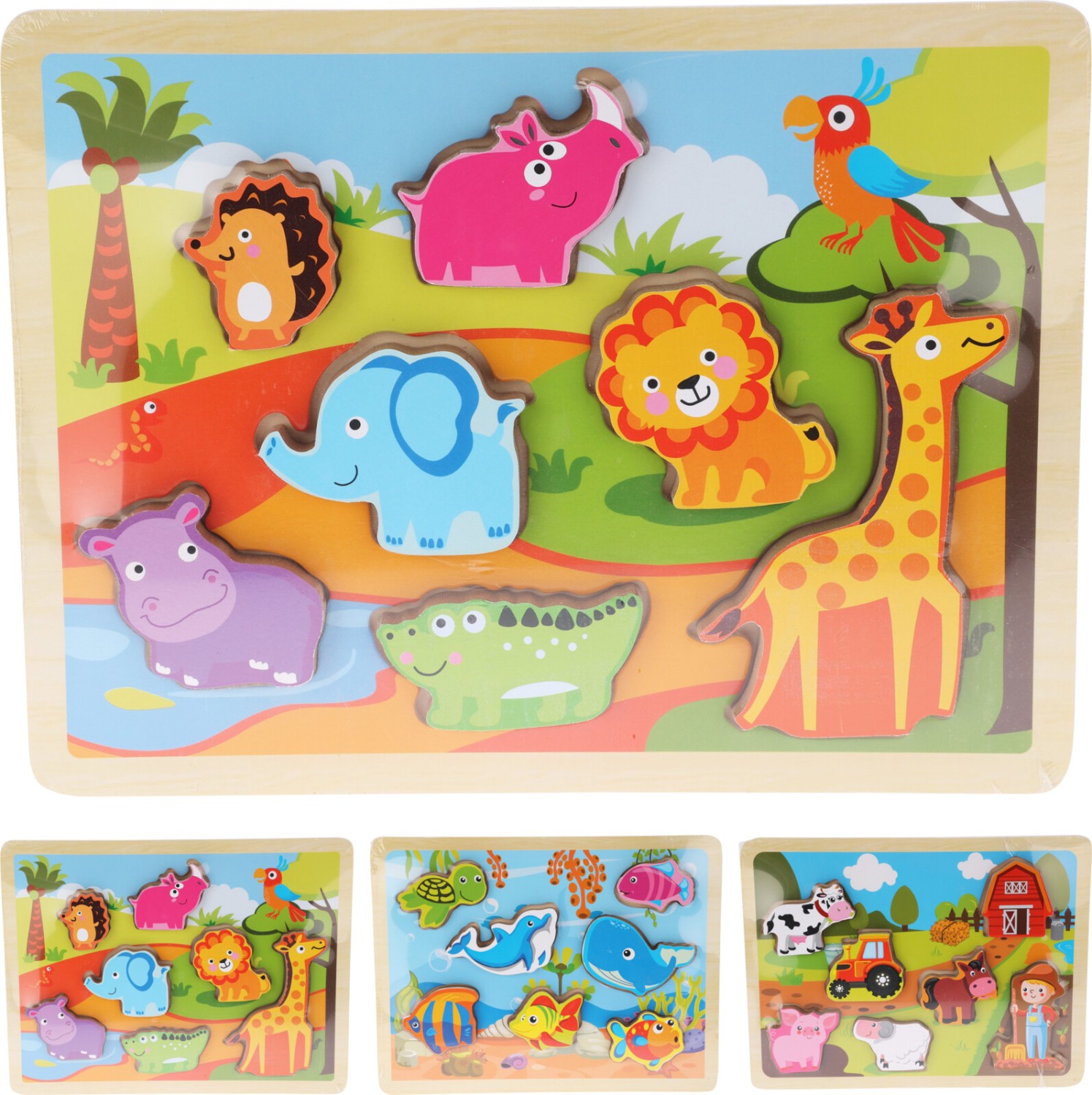 Puzzel hout set 3 soorten